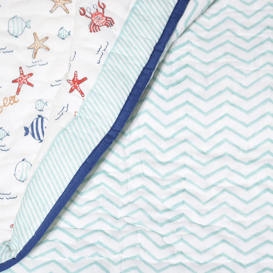 Hand Block Printed Drift and Dream Quilt/Comforter