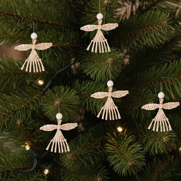 5 Pc | Handmade Banana Bark Angel Hanging Ornaments
