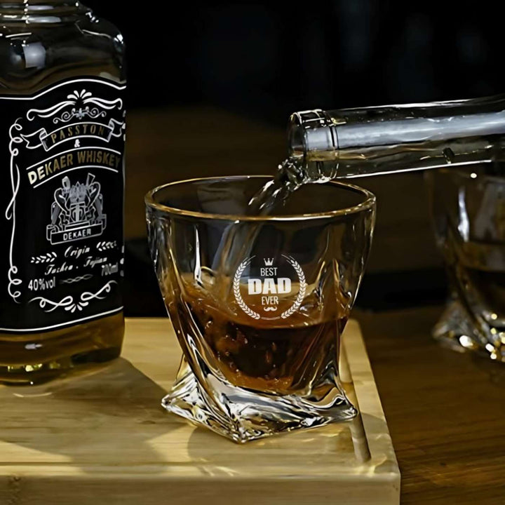 Engraved Best Dad Ever Whiskey Glass For Fathers | 310 ml
