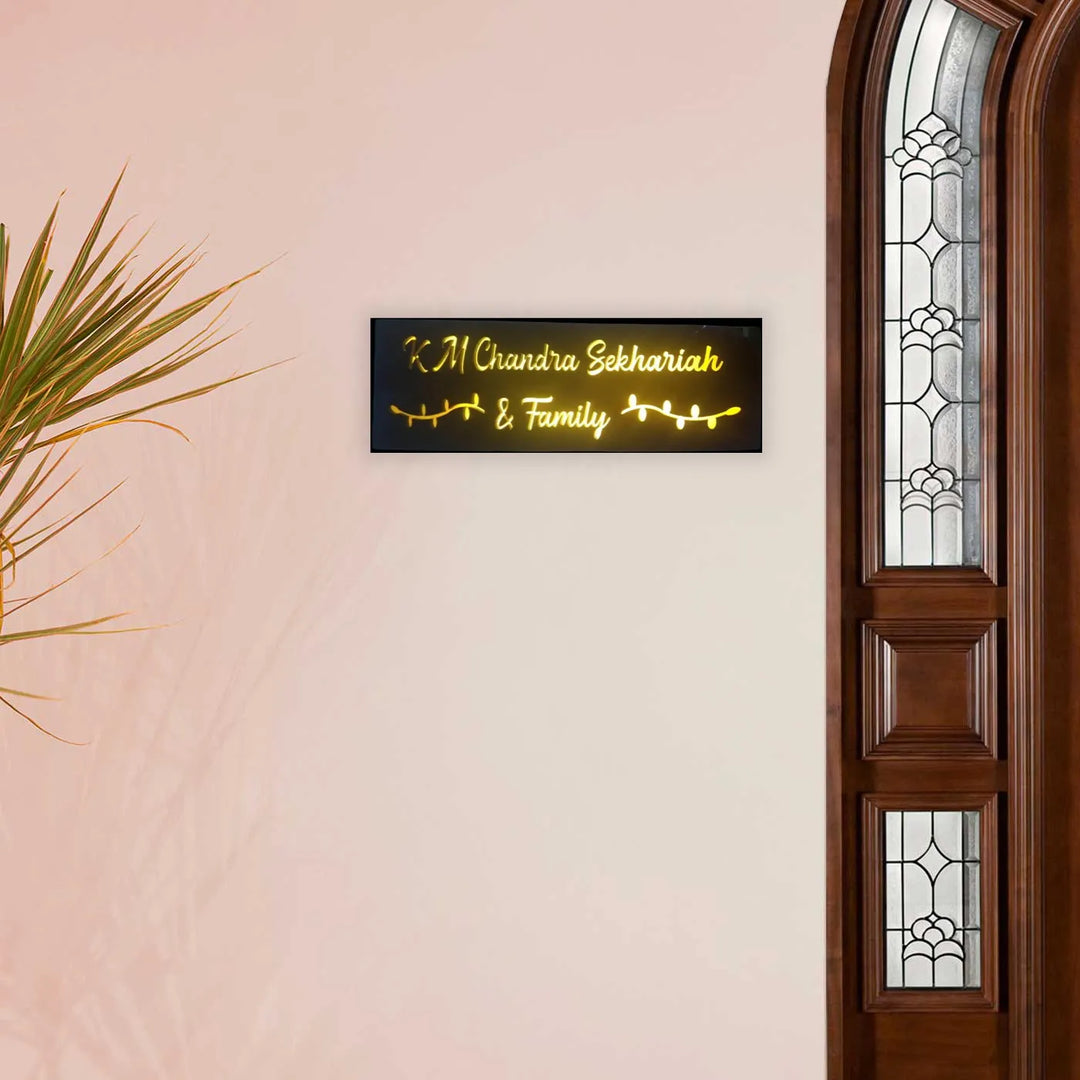 Personalized Tree Theme Acrylic Name Plate With Light