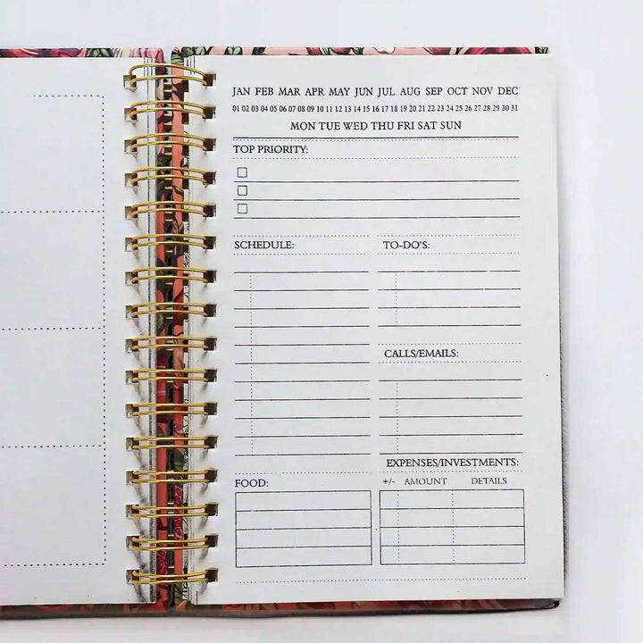 Handmade Abstract Blue Undated Planner | 120 Pages