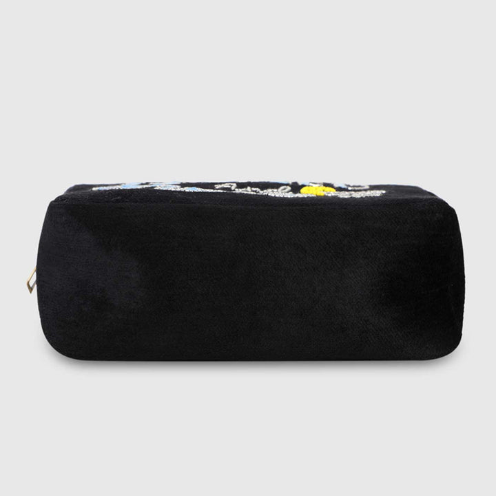 Handmade Embroidered Tanned And Tipsy Velvet Pouch