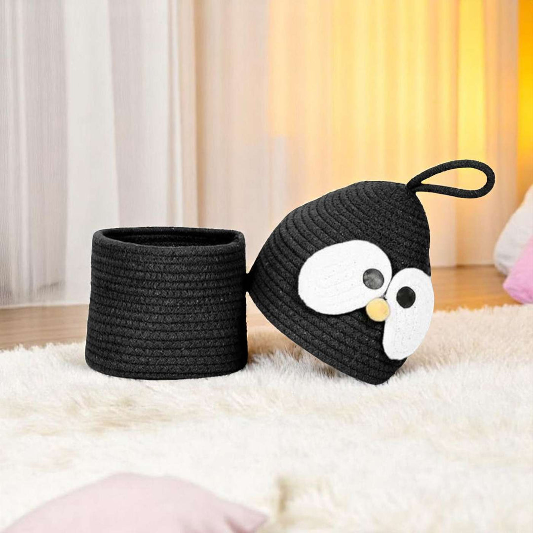 Cute Multipurpose Coil Basketry Handmade Foldable Cotton Rope Baskets For Kids