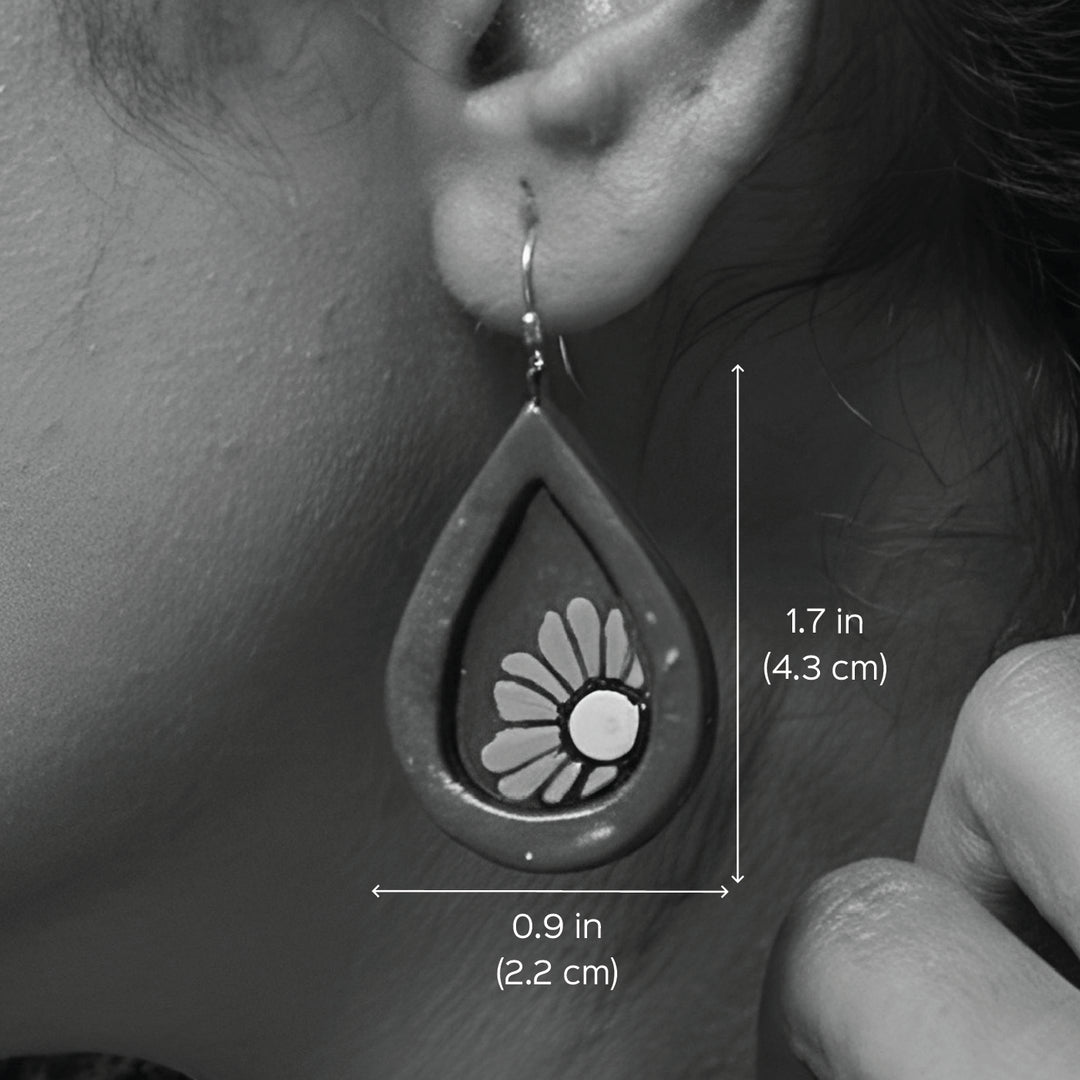 Handmade Floral Charm Terracotta Earrings