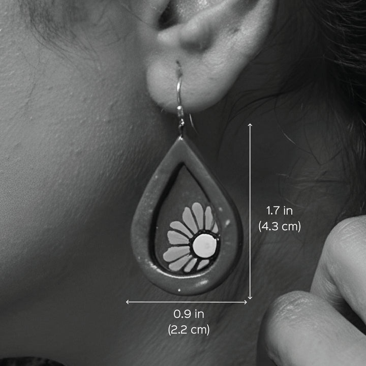 Handmade Floral Charm Terracotta Earrings