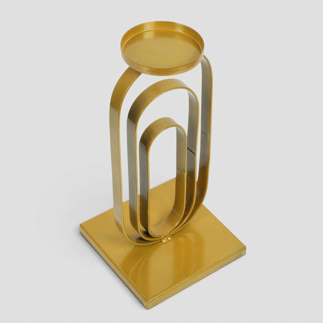 Handmade Striped Wired Oval Metal Tealight Holder For Festive Decor