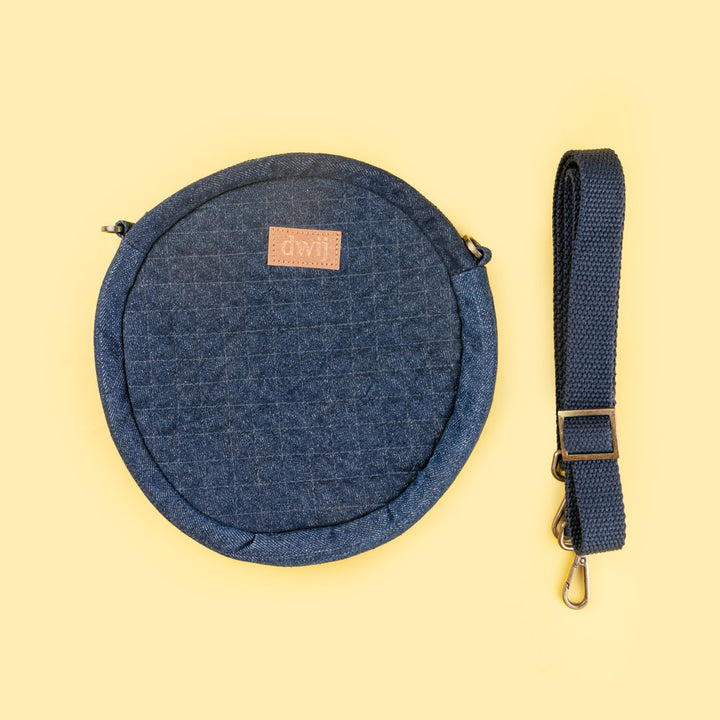 Handcrafted Upcycled Denim Circular Sling Bag