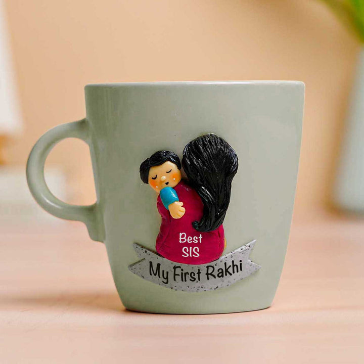 Personalized Hand-Painted Polymer Clay Best Sis Theme Ceramic Mug