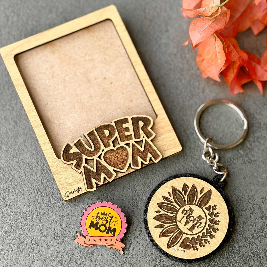 Photo Personalized Mom Theme Hamper For Mothers | Set of 3