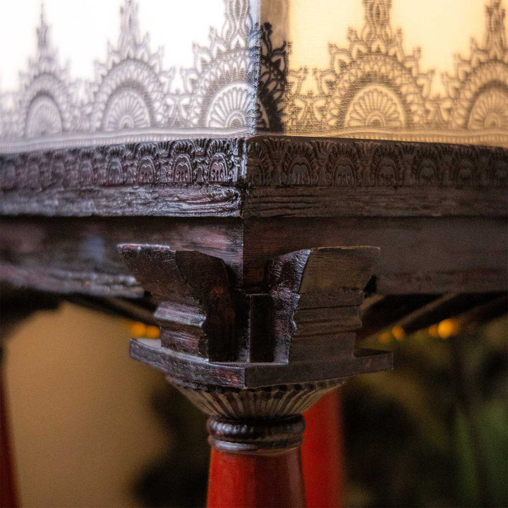 Handcrafted Aangan Miniature Courtyard Table Lamp For Home Decor
