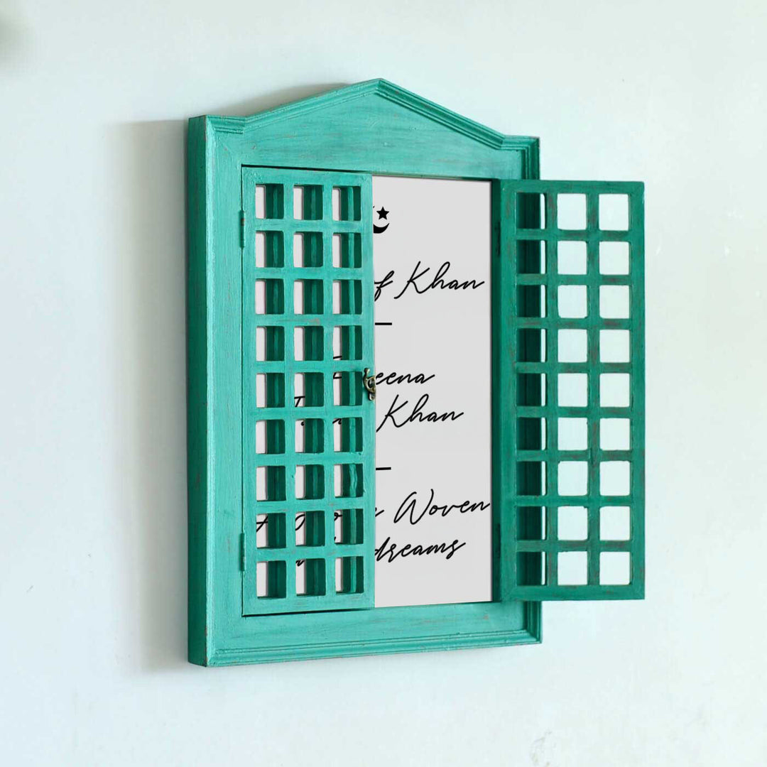 Classic French Window Personalized Distress Finish Pine Wood Nameplate