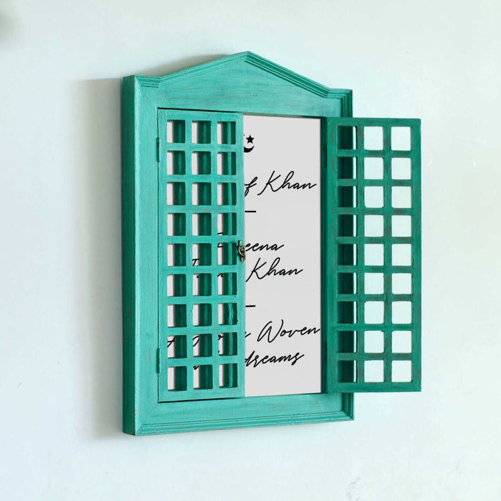 Classic French Window Personalized Distress Finish Pine Wood Nameplate
