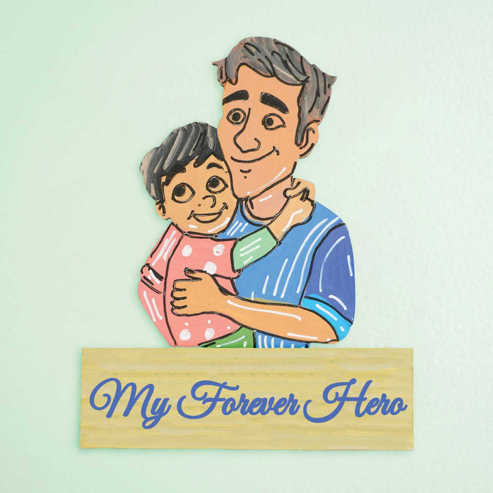 Personalized Hug Theme MDF Wood Fridge Magnet For Fathers
