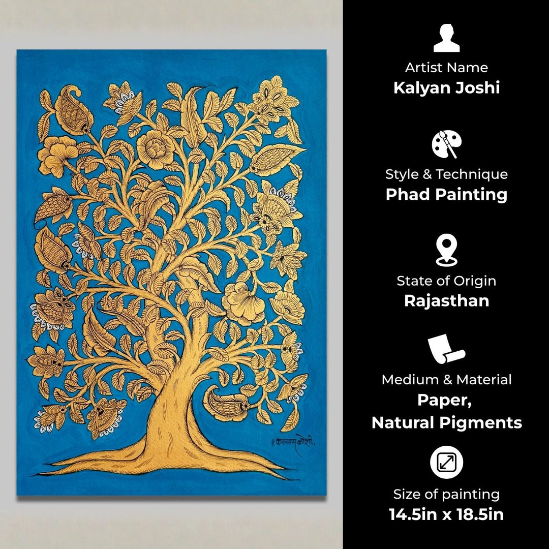 14.5 X 18.5 Inch | Tree Of Life Paper Phad Painting