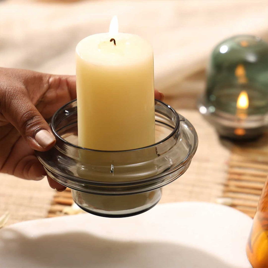 Durable Dome Shaped Glass Candle Holder