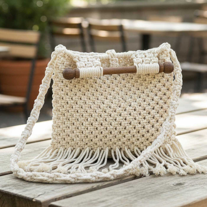 Handmade Macrame Boho Tote Bag