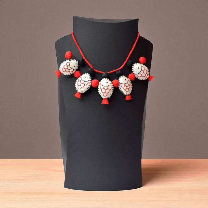 Handmade Textile Art Fish Design Dupion Silk Fabric Necklace