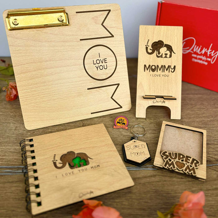 Photo Personalized "I Love You Mom" Hamper For Mothers | Set of 6