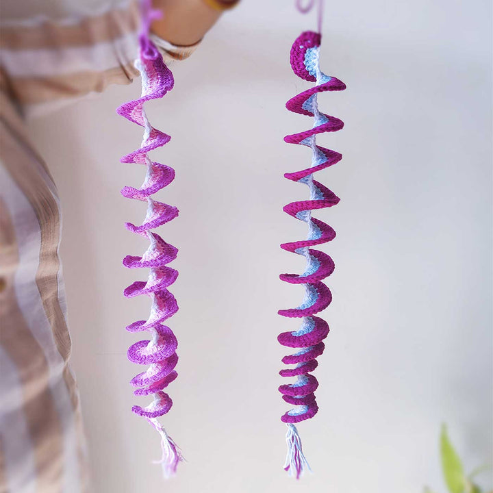 Handmade Spiral Crochet Cotton Hanging For Christmas Wall Decoration