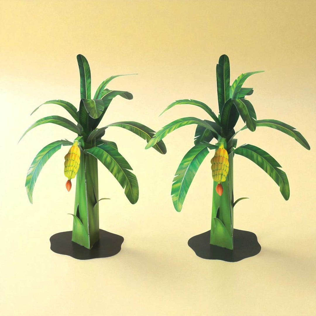 Handmade Printed Banana Trees Paper DIY Decorative Plaque | Set Of 2