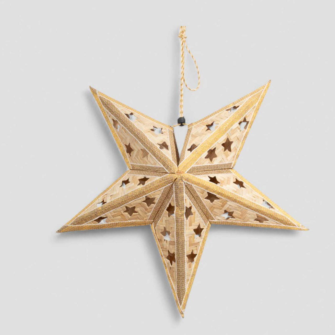 Foldable Handmade Bamboo Joy Natural Christmas Star