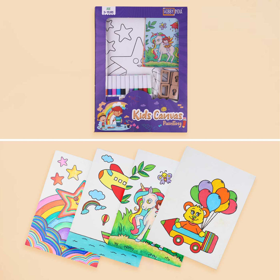 Pre Marked Kids Painting Canvas DIY Kit