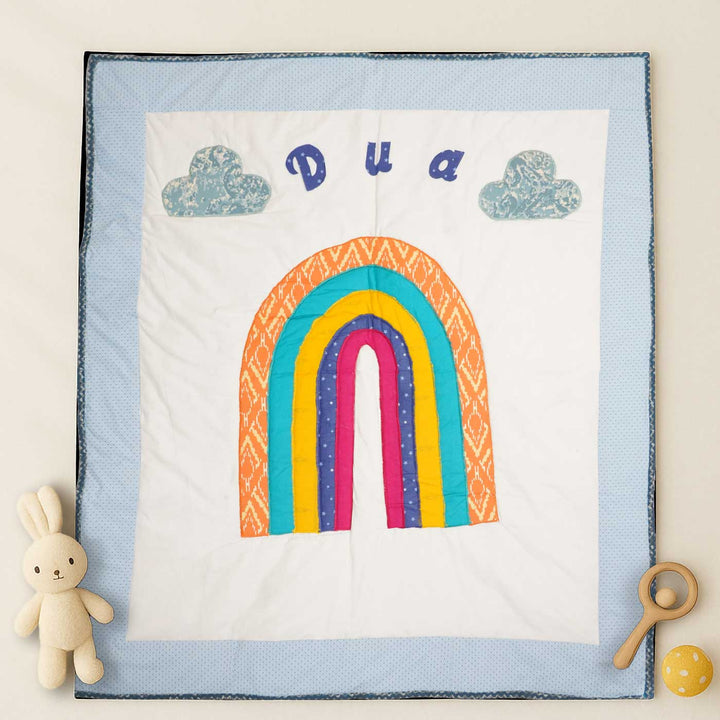 Personalized Rainbow Theme Cotton Quilt For Kids