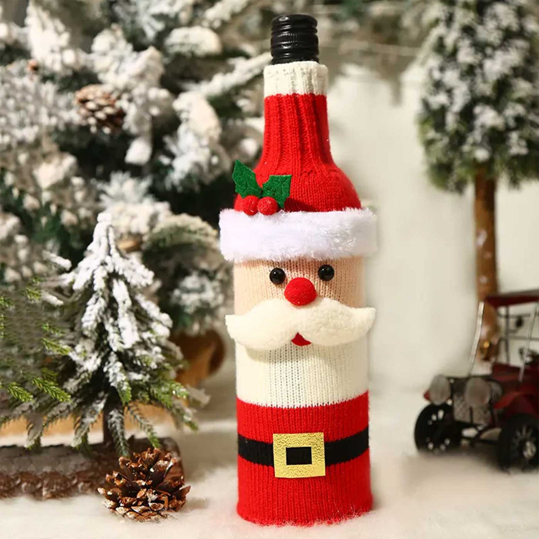 Handmade Cute Knitted Christmas Bottle Covers | Xmas Gifting Ideas | Set Of 4