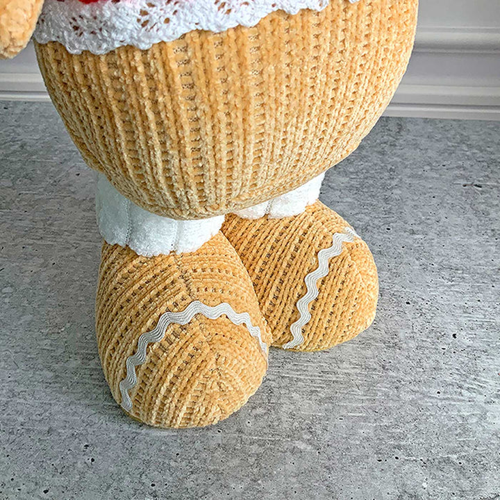 Spoon Gingerbread Self-Standing Man Woolen Decor For Christmas Table Decoration