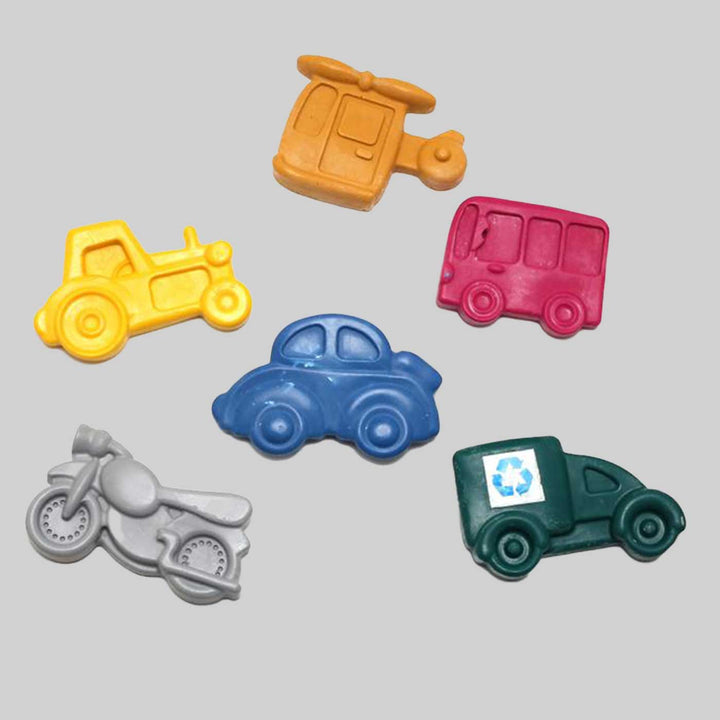 Handmade Non-Toxic Jumbo Vehicles Assorted Crayons | Set Of 6