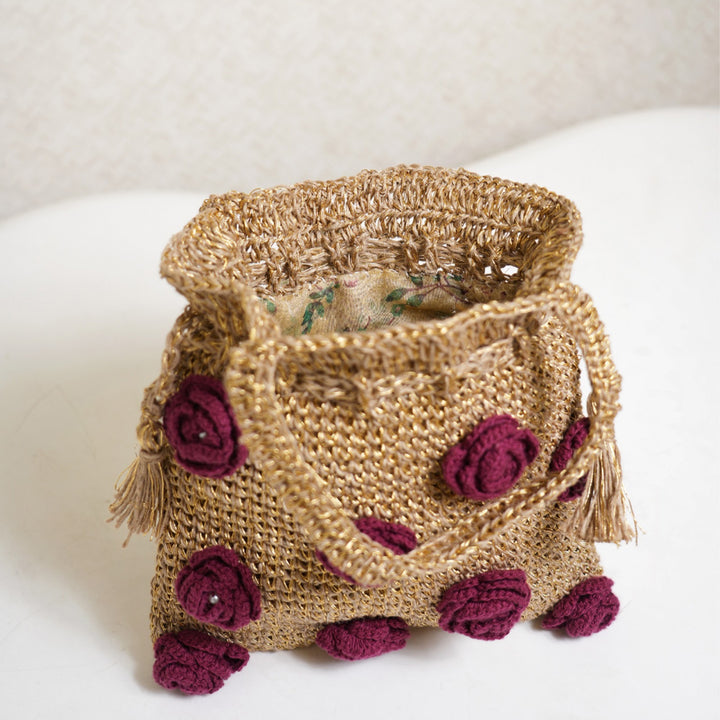 Handmade Crochet Twilight Rosette Potli