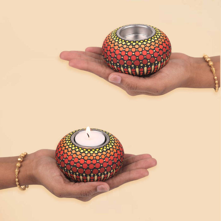 Pre Marked Wooden Tea Light Holder Painting MDF Wood DIY Kit