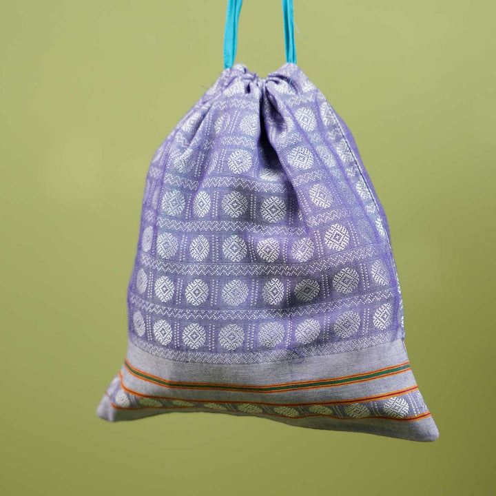 Handmade Lavender Khunn Fabric Cotton Thamboolam Potli