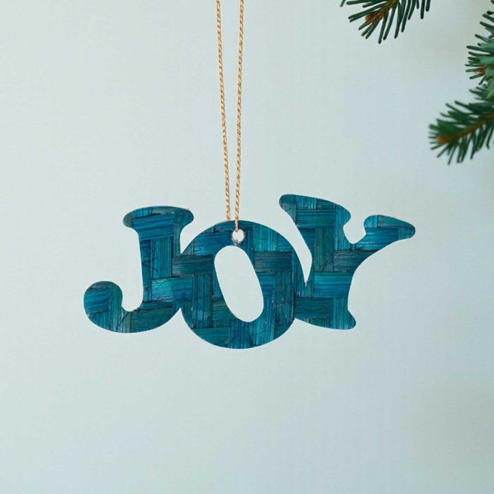 Handmade Bamboo Joy Hanging Christmas Ornaments