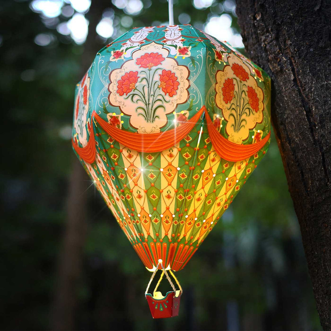 Handmade Printed Big Blue Hot Air Balloon Design DIY Lampshade