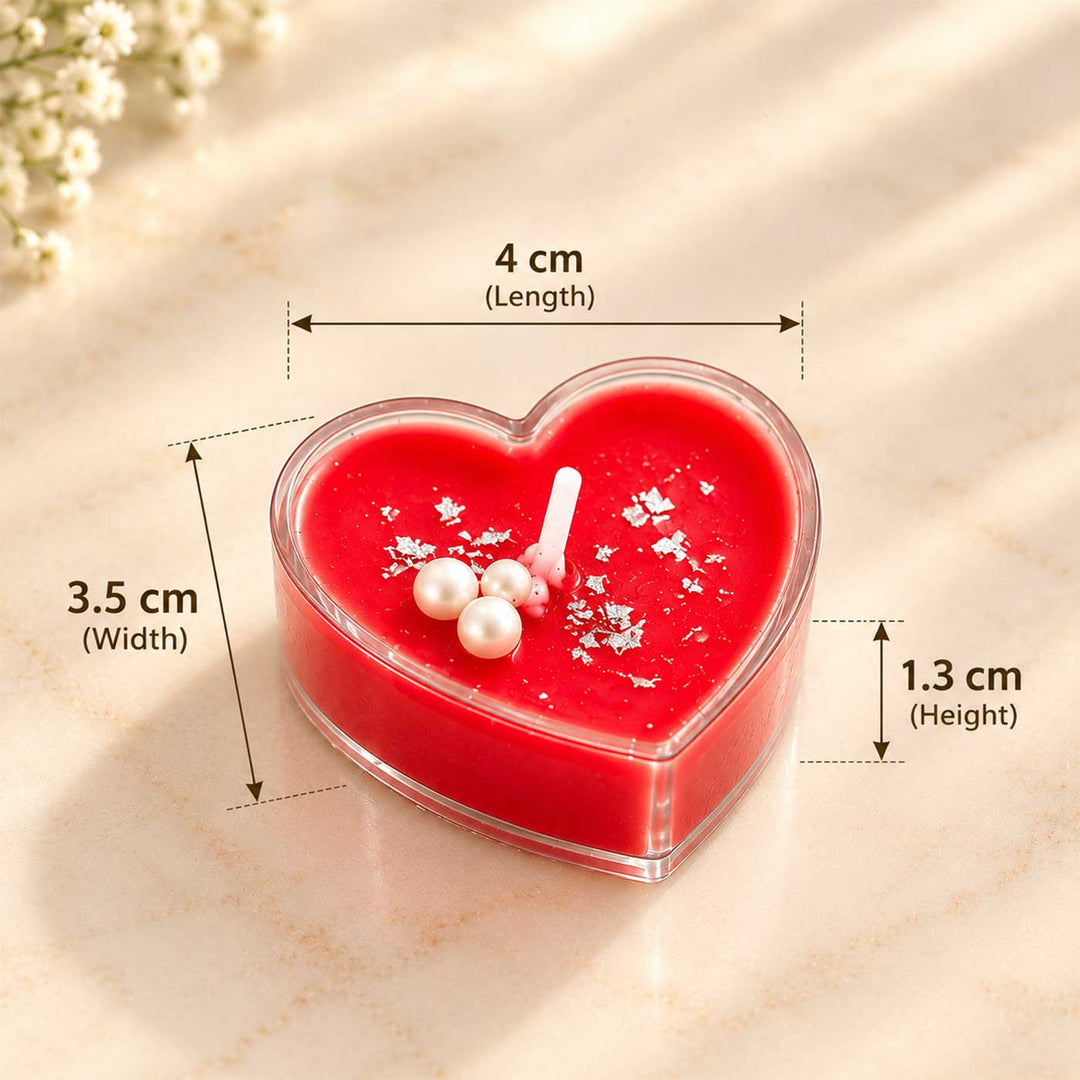 10 pc | Handmade Crimson Heart Rose Scented Soy Wax Tealight Candle