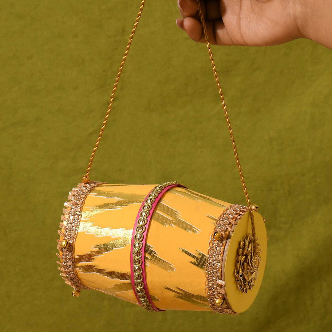 Handmade Dhol Shaped Paper Gift Box | Set Of 2