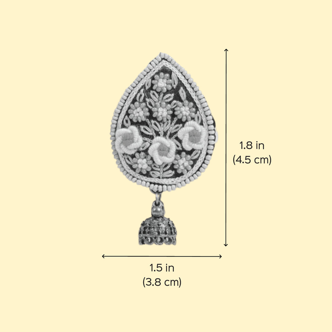 Hand Embroidered Beaded Multicolor Floral Earrings