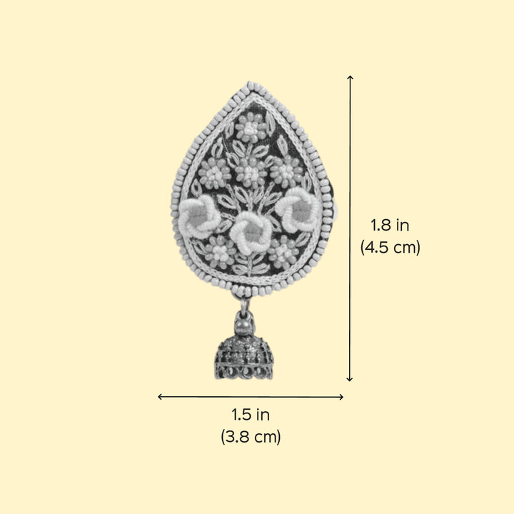 Hand Embroidered Beaded Multicolor Floral Earrings