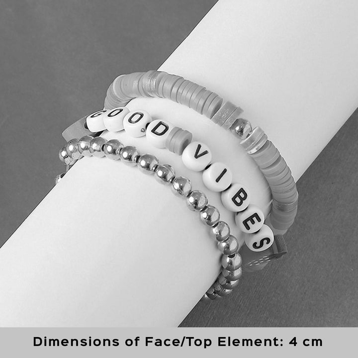 3 Pc | Personalized Berry Bliss Stackable Clay Beaded Bracelet For Girls