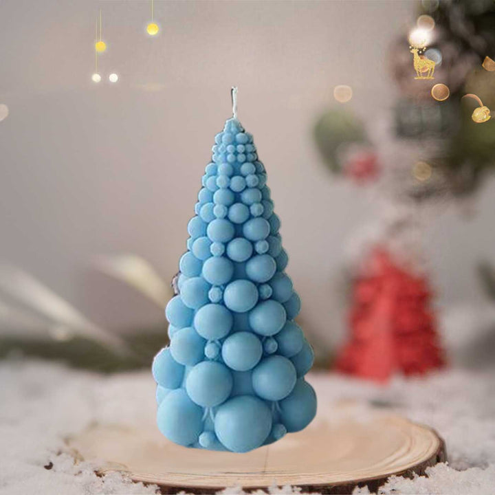 Handmade Bubble Xmas Tree Soy Wax Candle For Christmas Decoration