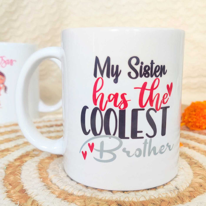 Photo Personalized Girl Power Rakhi Hamper For Sisters | Includes 1 Plaque, 1 Rakhi, 1 Chocolate, 1 Keychain, 1 Car Hanging, 1 Fridge Magnet & 1 Mug