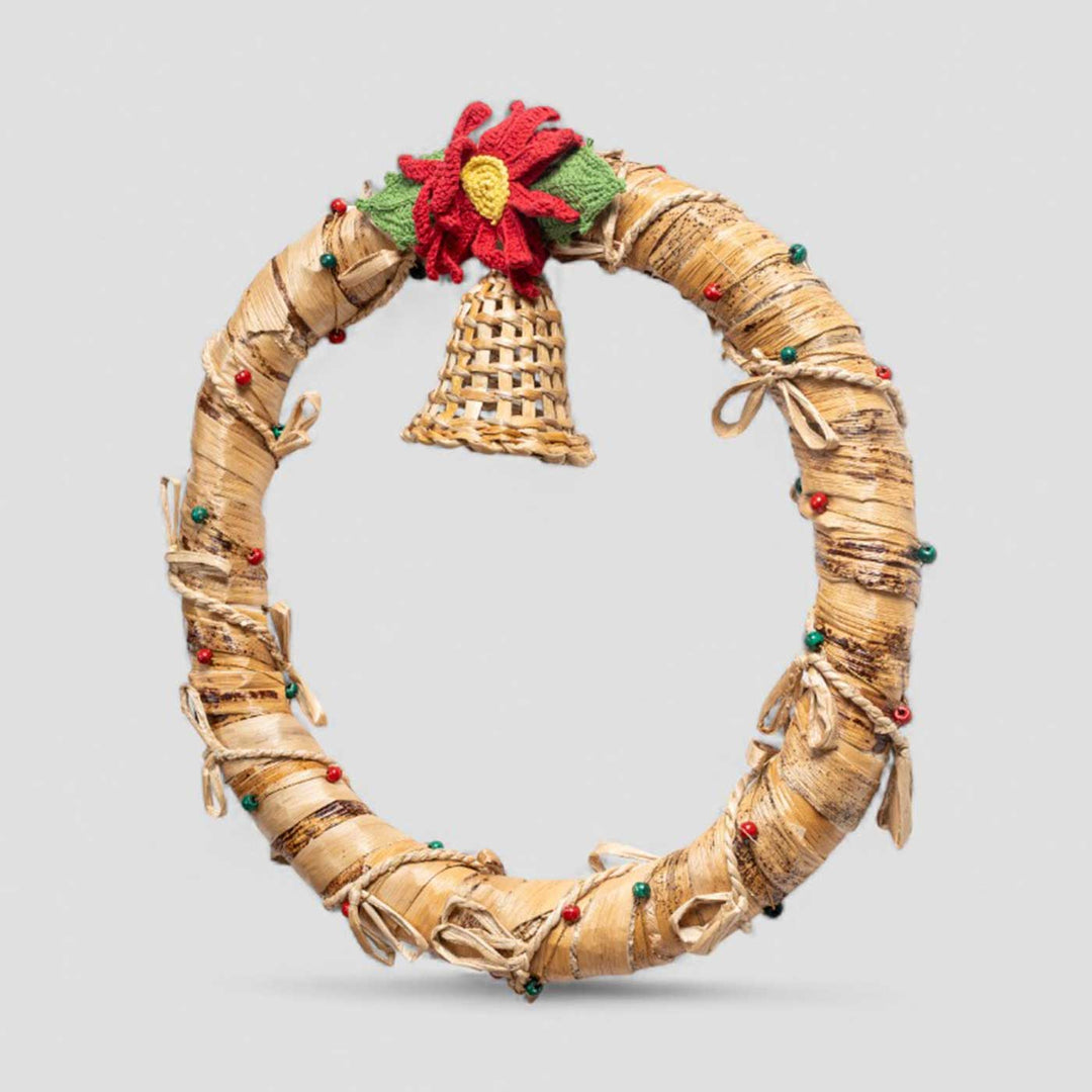 Ecofriendly Lightweight Banana Bark Holly Wreath