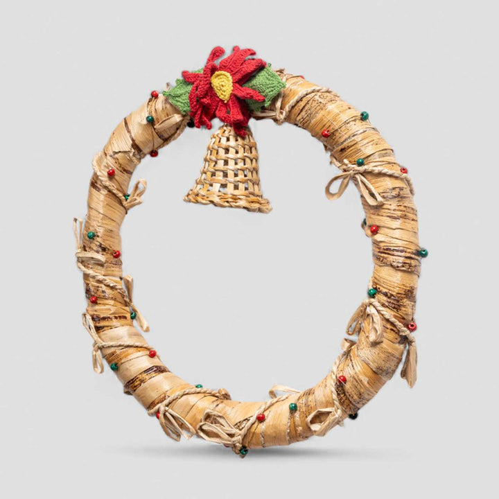 Ecofriendly Lightweight Banana Bark Holly Wreath