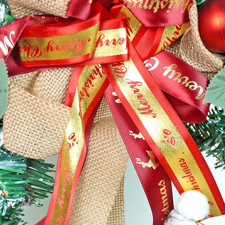 Frosty Bow Snowman Wreath For Christmas Wall Decoration