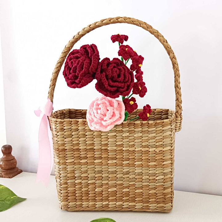 Handmade Crochet Victorian Era Theme Flower Bouquet With Lights
