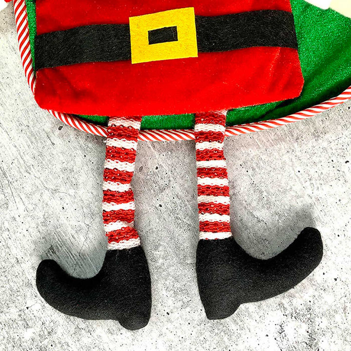 Handmade Velvet Glitter Santa Woolen Stockings For Christmas Decoration
