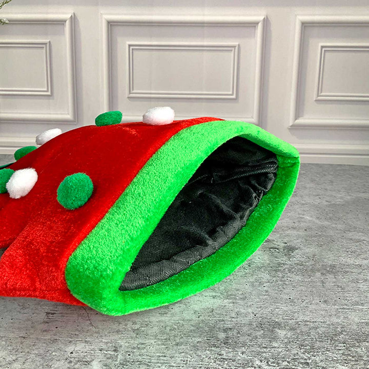 Handmade Red Pompom Christmas Tree Shaped Velvet Santa Hat | Xmas Gifting Ideas