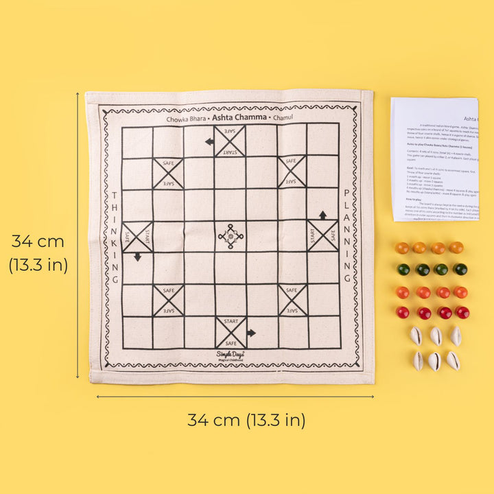 Traditional Board Game Set - Ashta Chamma / Chowka Bara / Ludo