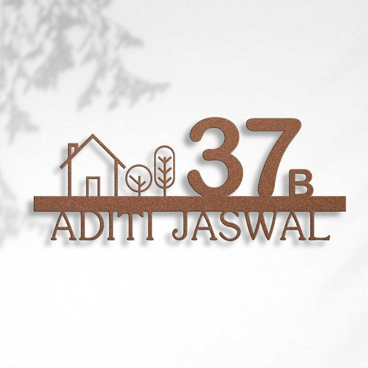 18 Inch | Personalized Minimalist Laser Cut Metal House Name Plate